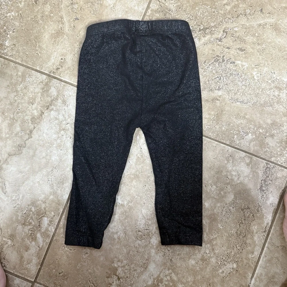 Old Navy Bundle! Black Sparkle pants‎ and light purple waffle knit top. 12-18m